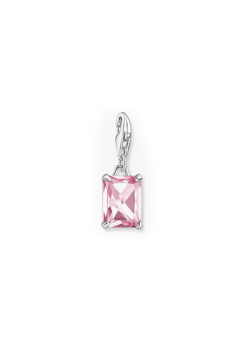 Thomas Sabo Pink Octagon Cut Cubic Zirconia Charm in Silver