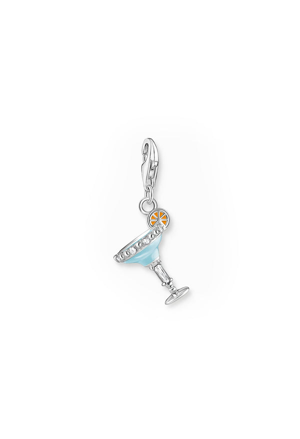 Thomas Sabo Blue Cocktail Glass Charm in Silver