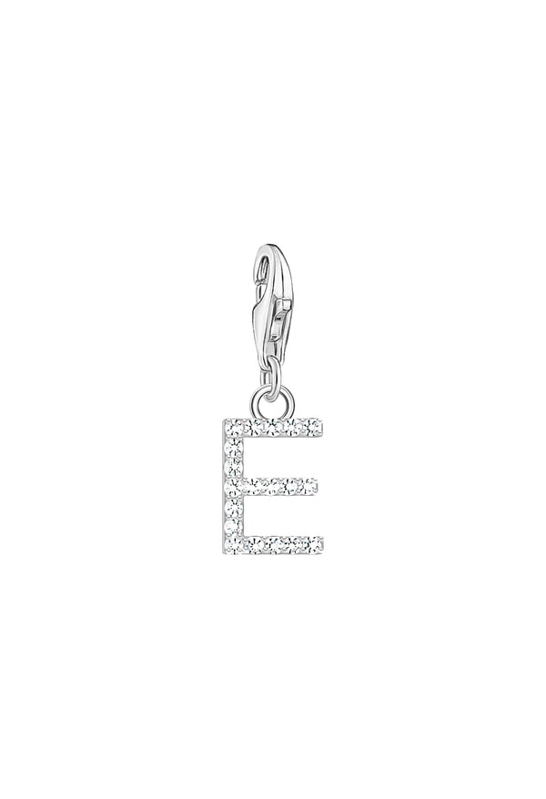Thomas Sabo Cubic Zirconia Letter E Charm in Silver