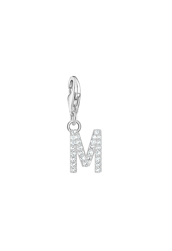 Thomas Sabo Cubic Zirconia Letter M Charm in Silver