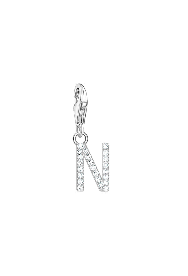 Thomas Sabo Cubic Zirconia Letter N Charm in Silver