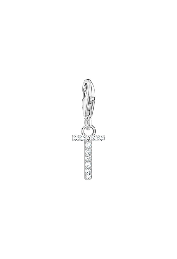 Thomas Sabo Cubic Zirconia Letter T Charm in Silver