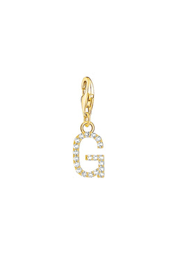 Thomas Sabo Cubic Zirconia Letter G Charm Silver Gold Plated