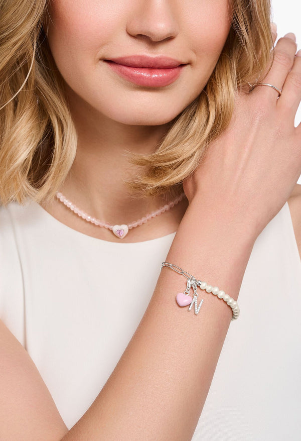 Thomas Sabo Pink Heart Charm in Silver