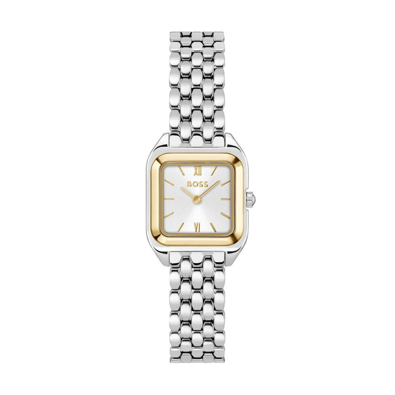 BOSS Ladies Two-Tone Mae Petite, Silver Dial Bracelet Watch 1502821