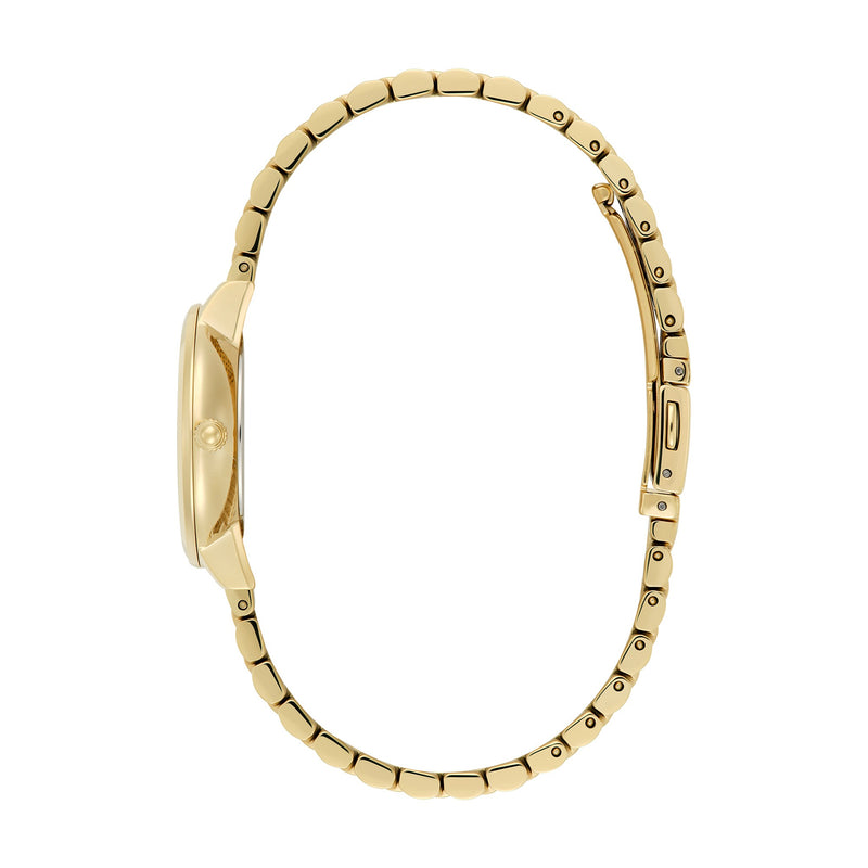 Ladies Olivia Burton Honeycomb Ultra Forest Green Dial Bracelet Watch Gold Plated