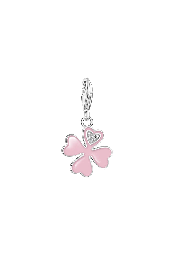 Thomas Sabo Pink Cloverleaf With Cubic Zirconia in Silver Charm