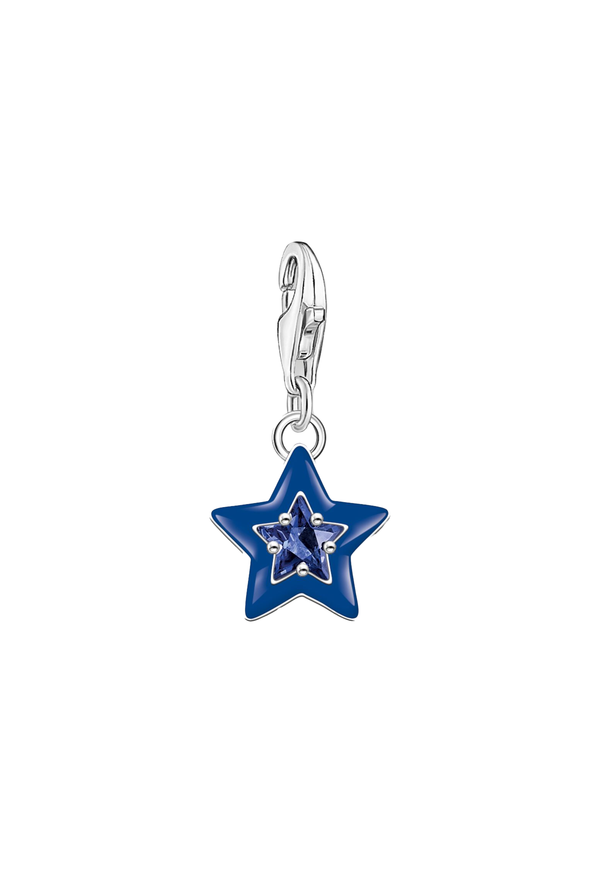 Thomas Sabo Blue Enamel & Blue CZ Star Charm in Silver