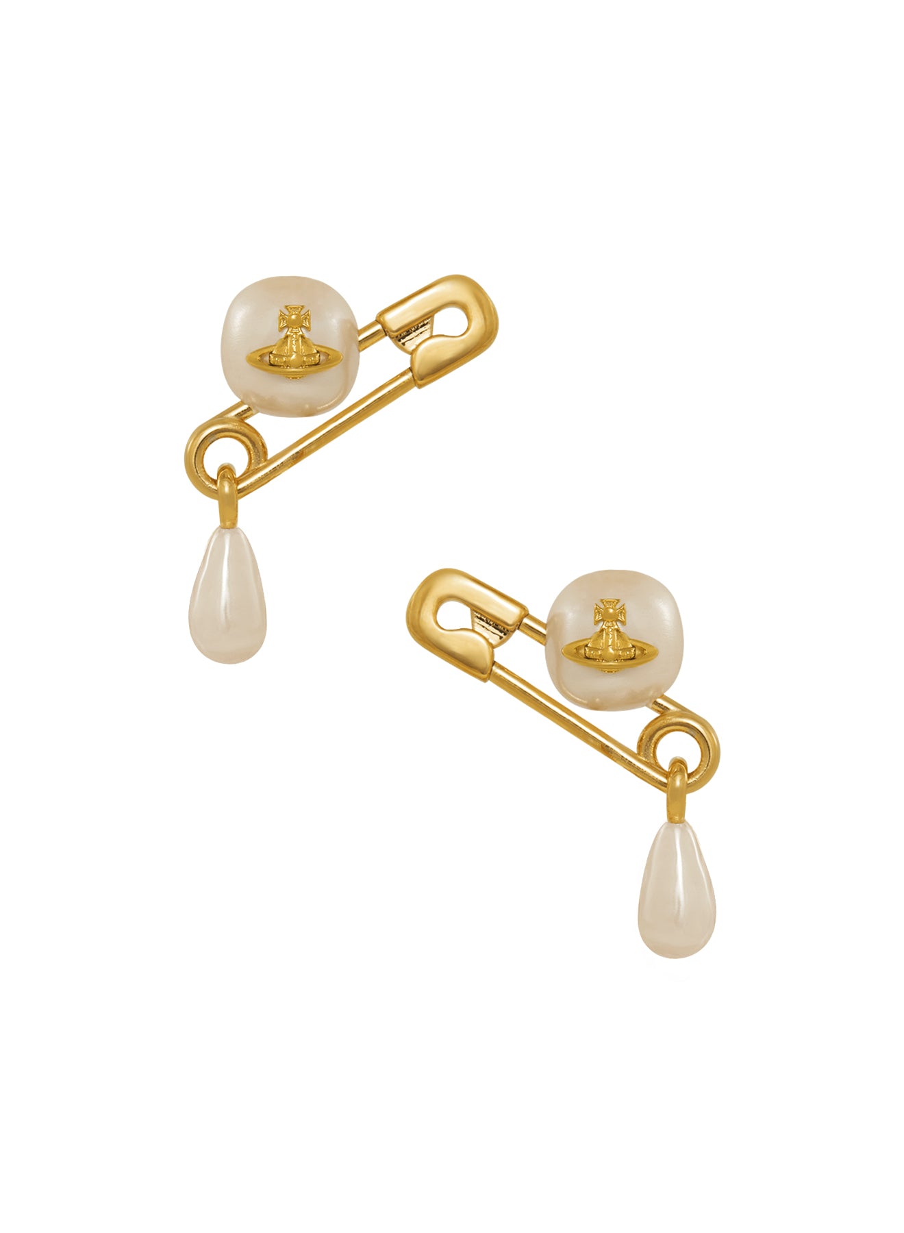 Vivienne Westwood Claude Small Stud Earrings Gold Plated