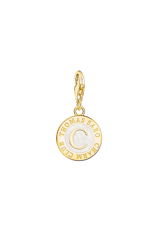 Thomas Sabo Member Charm White Charmista Coin Silver Gold Plated