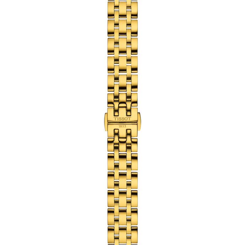 Tissot Ladies Gold Plated Classic Dream Ivory Roman Numeral Dial Bracelet Watch T1292103326300