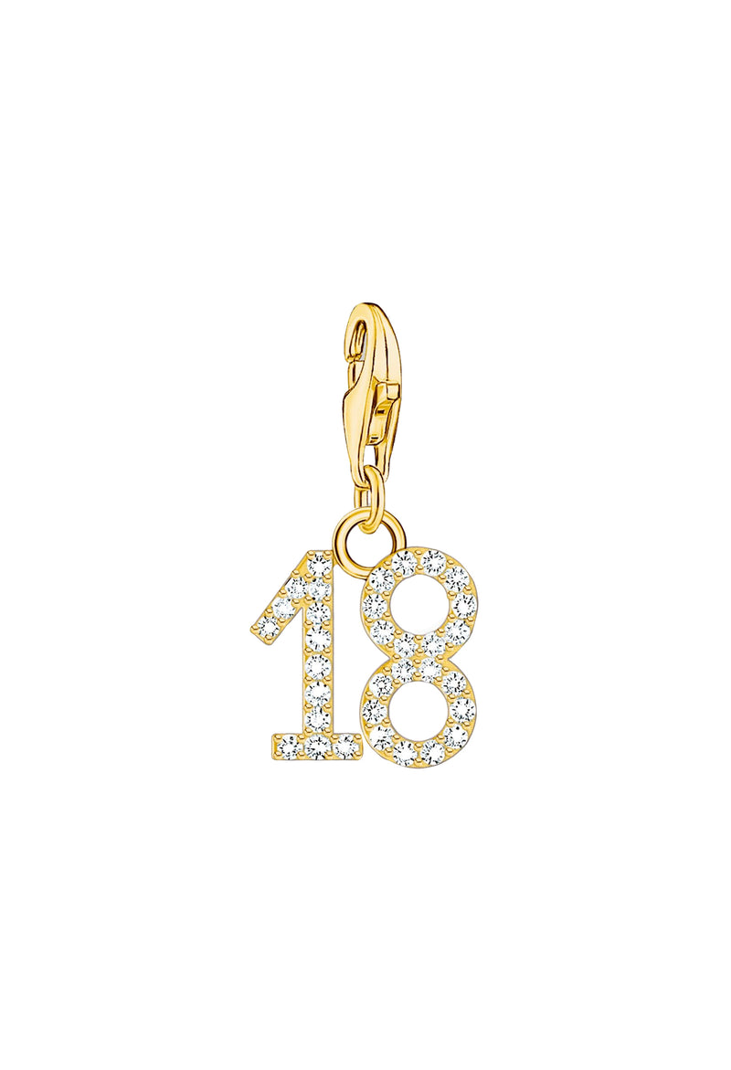 Thomas Sabo Cubic Zirconia 18 Charm Silver Gold Plated