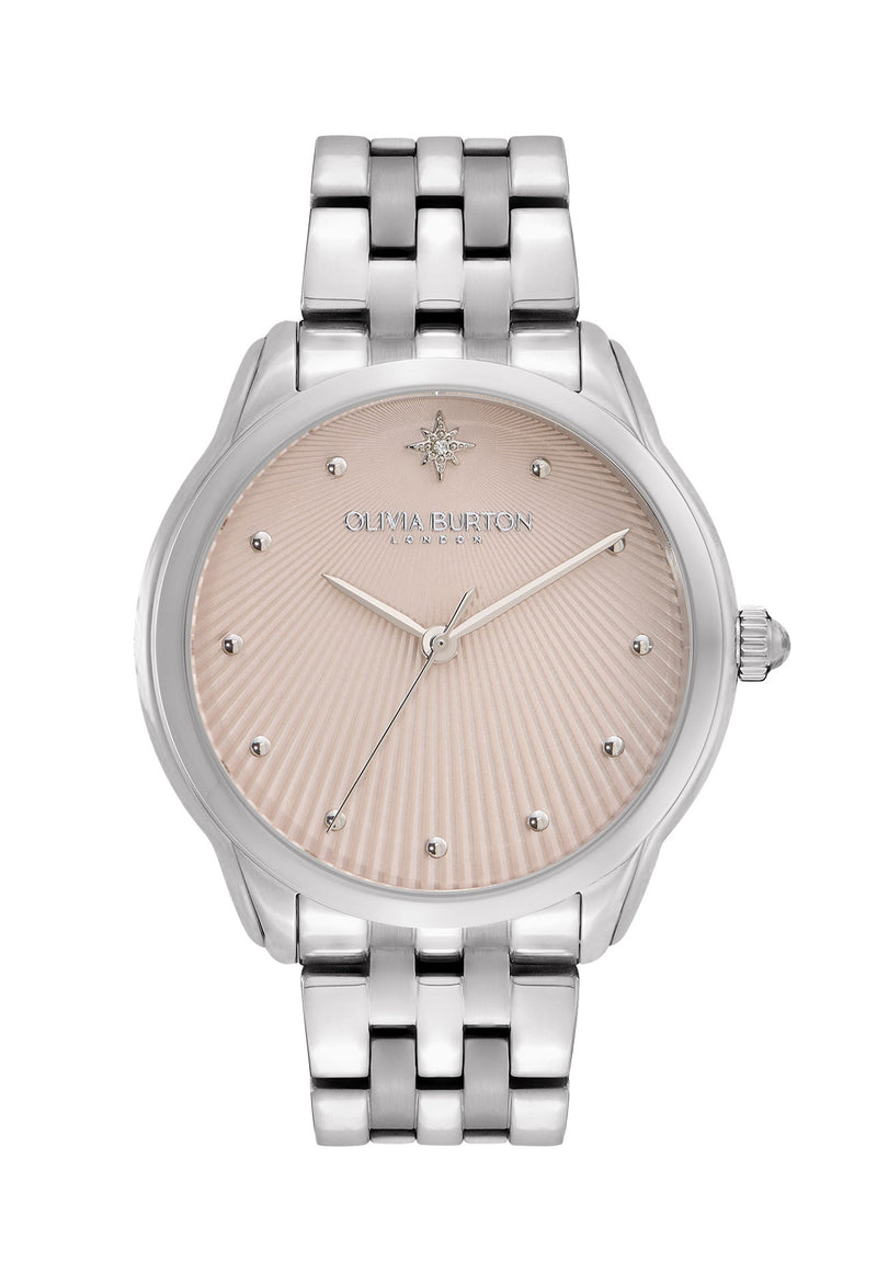 Olivia Burton Ladies Starlight Blush Dial Stainless Steel Bracelet Watch