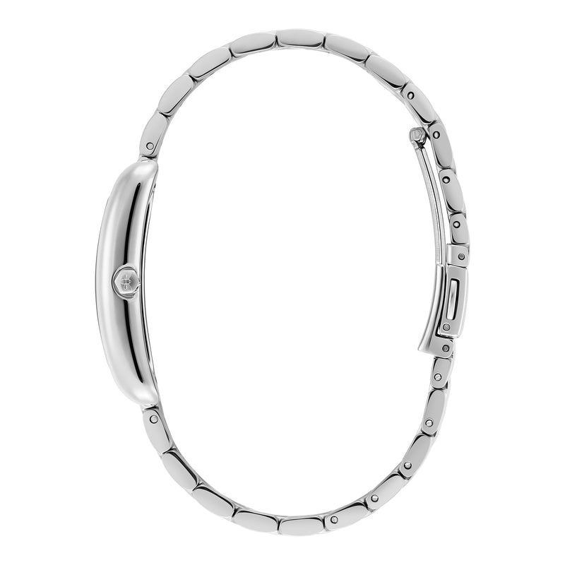 The Olivia Burton Grove Grey Tank Dial Bracelet Watch, a grey stainless bracelet watch from Olivia Burton, available at OD’s Jewellers in St Helens