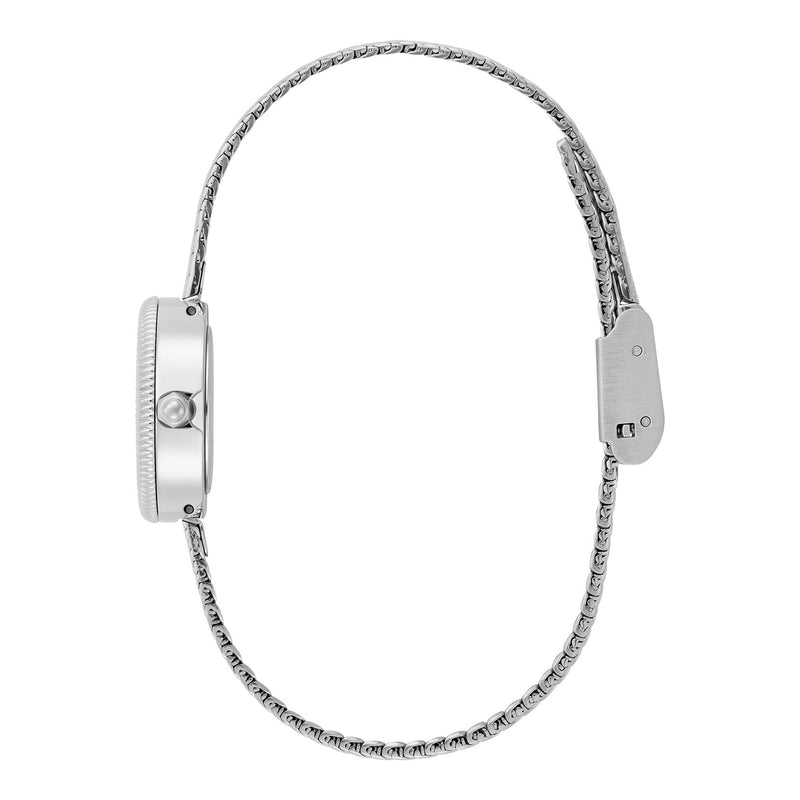 Olivia Burton Stainless Steel Finery Silver Dial Mesh Bracelet Watch 24000278