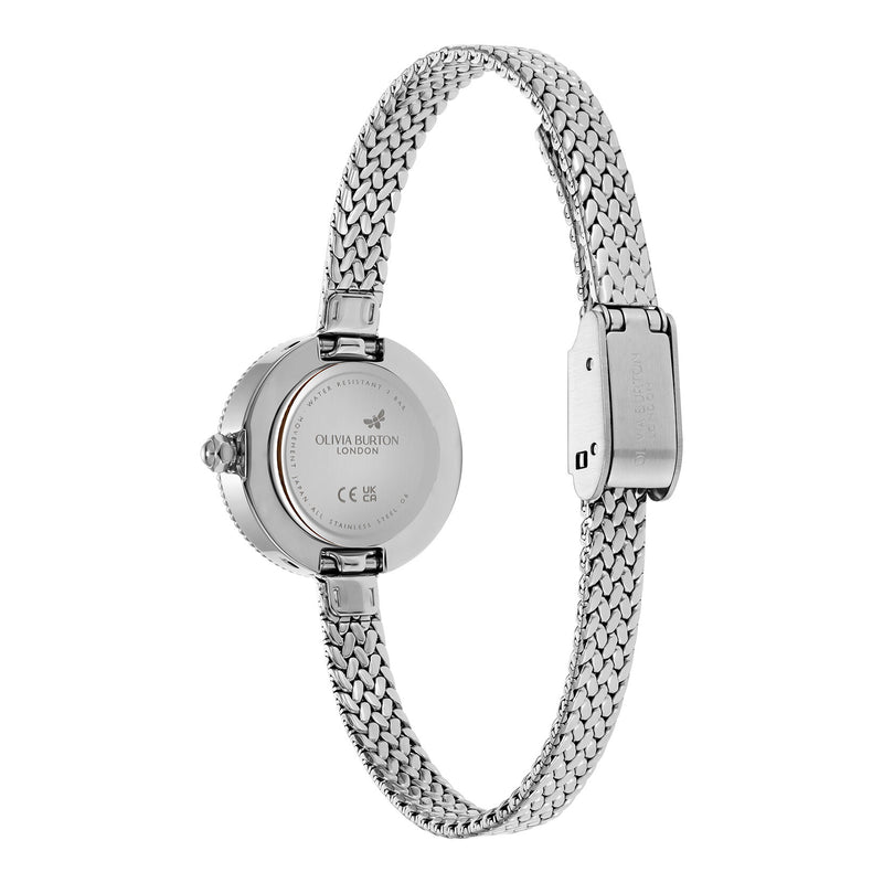 Olivia Burton Stainless Steel Finery Silver Dial Mesh Bracelet Watch 24000278