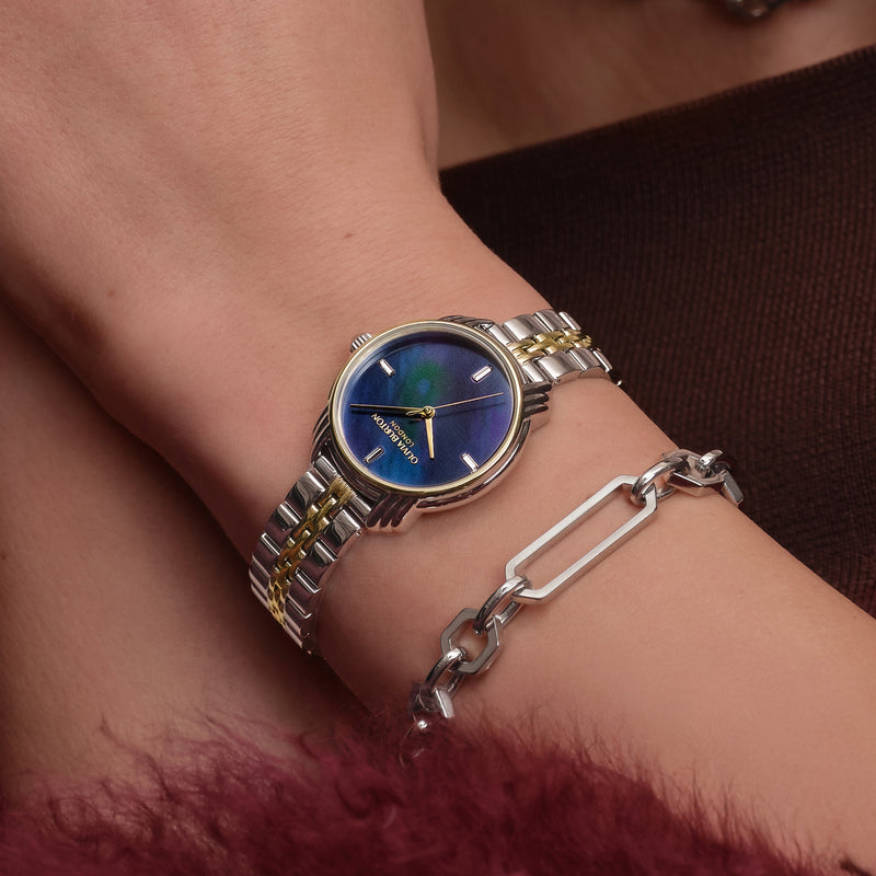 Art Deco 2.0, Blue Dial, Two-Tone Bracelet Watch 24000296