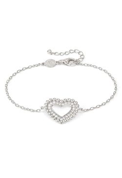 Nomination Lovecloud Cubic Zirconia Heart With Bead Edge Bracelet Silver