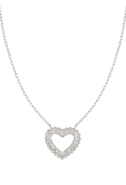Nomination Lovecloud Cubic Zirconia Heart With Bead Edge Necklace Silver