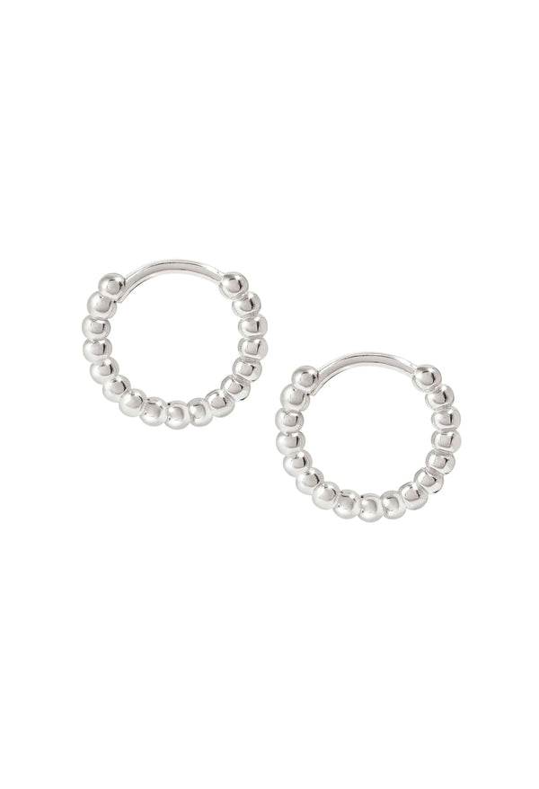 Nomination Lovecloud Mini Bead Hoop Earrings Silver