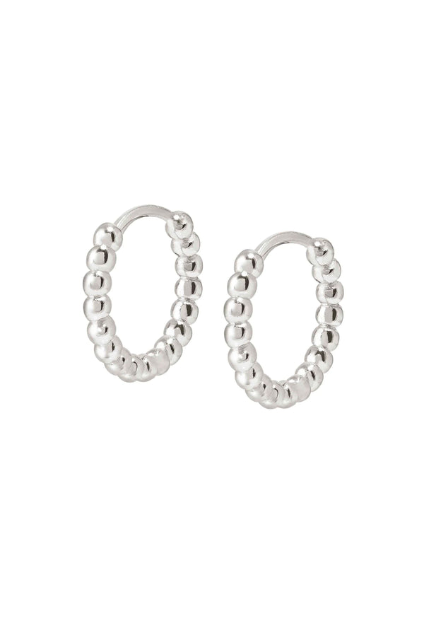 Nomination Lovecloud Mini Bead Hoop Earrings Silver