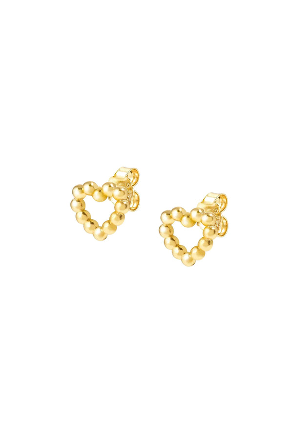 Nomination Lovecloud Bead Heart Stud Earrings Silver Gold Plated