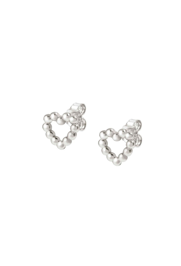 Nomination Lovecloud Bead Heart Stud Earrings Silver