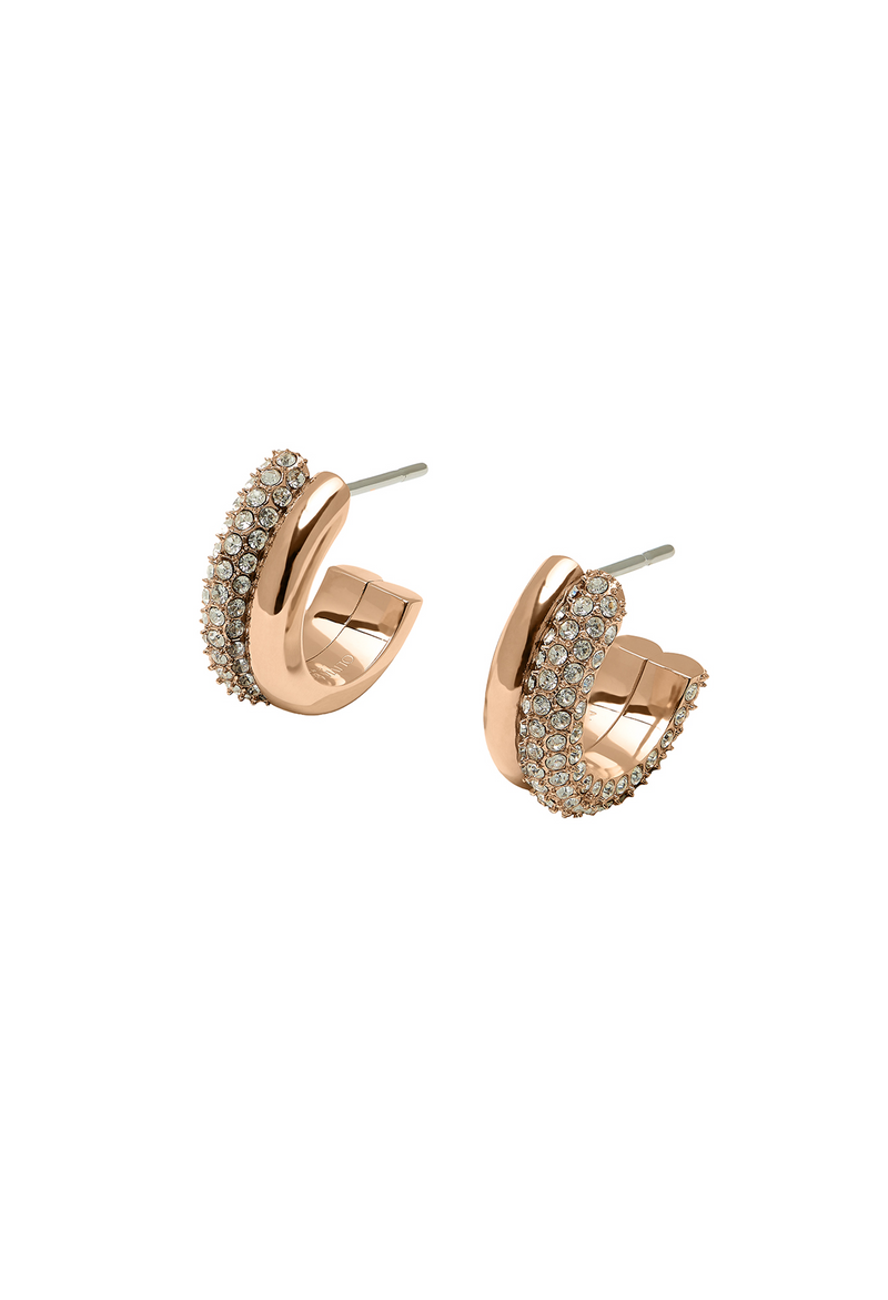 Olivia Burton Crystal Entwine Half Hoop Earrings in Rose Gold Plated
