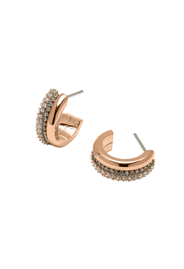 Olivia Burton Crystal Entwine Half Hoop Earrings in Rose Gold Plated