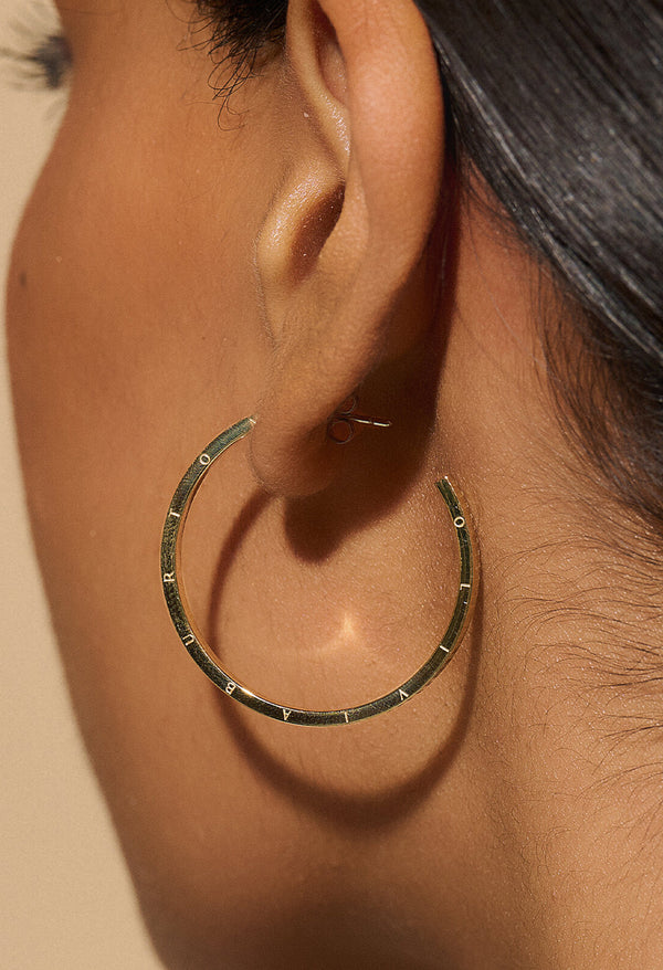 Olivia Burton Classic Linear Hoop Earrings Gold Plated