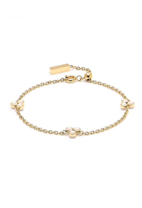 Olivia Burton Pearl Cluster Bracelet in Gold Plated *