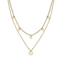 Mini Heart, Double Chain Layered Necklace 24100457