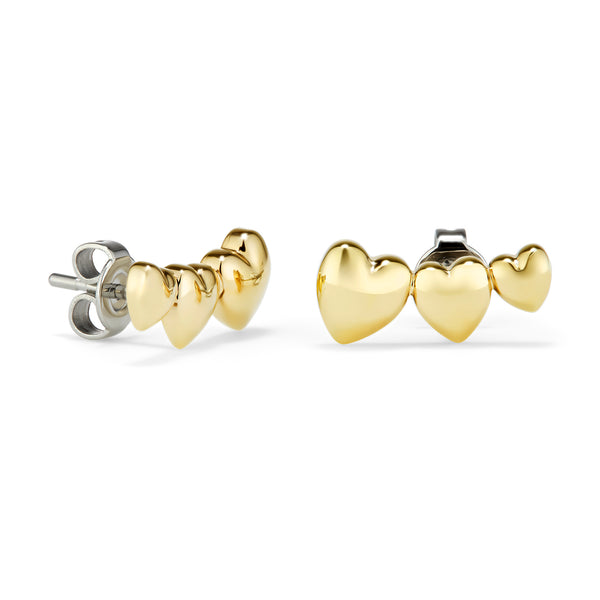 3 Mini Hearts Stud Earrings 24100463