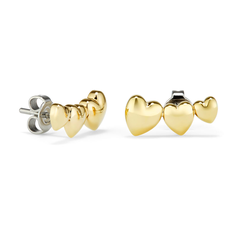 3 Mini Hearts Stud Earrings 24100463