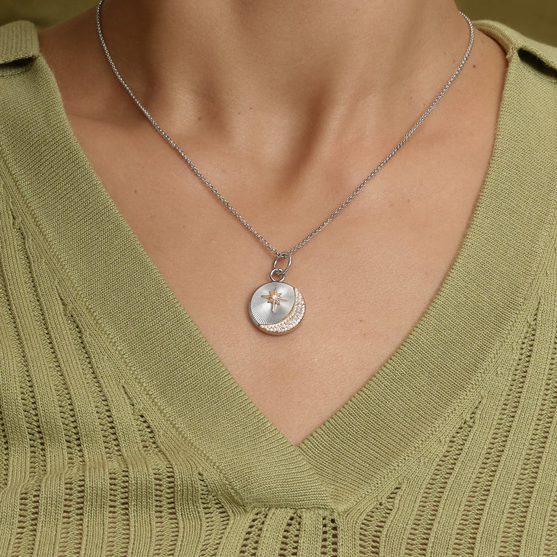 Celestial Moon And Star Necklace 24100468