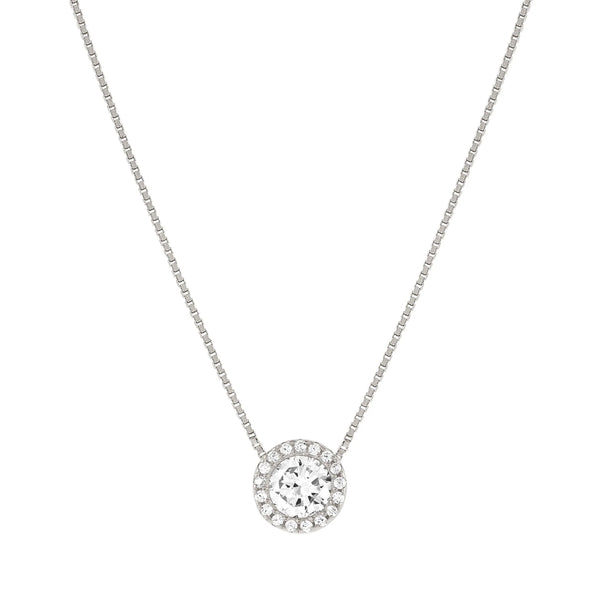 Nomination Seidivina Cubic Zirconia Halo Necklace Silver