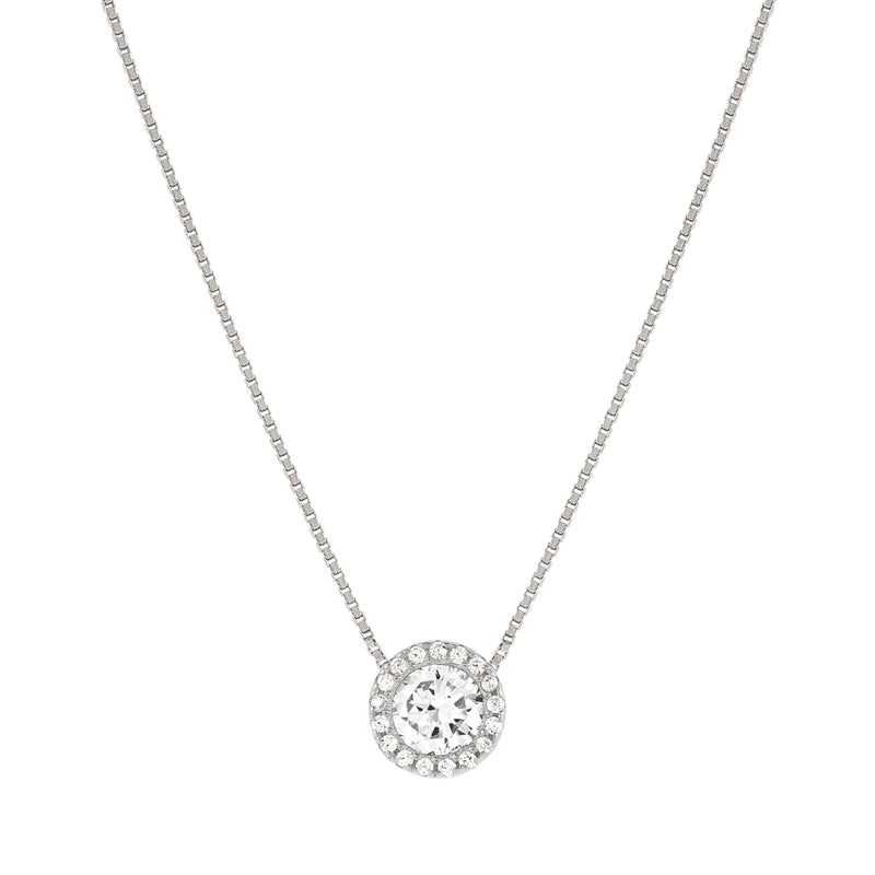 Nomination Seidivina Cubic Zirconia Halo Necklace Silver by Nomination Italy