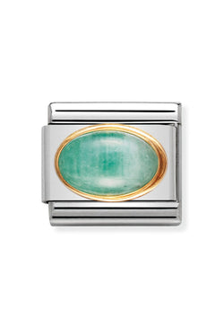 Nomination Composable Classic Link Oval Emerald 18ct Gold
