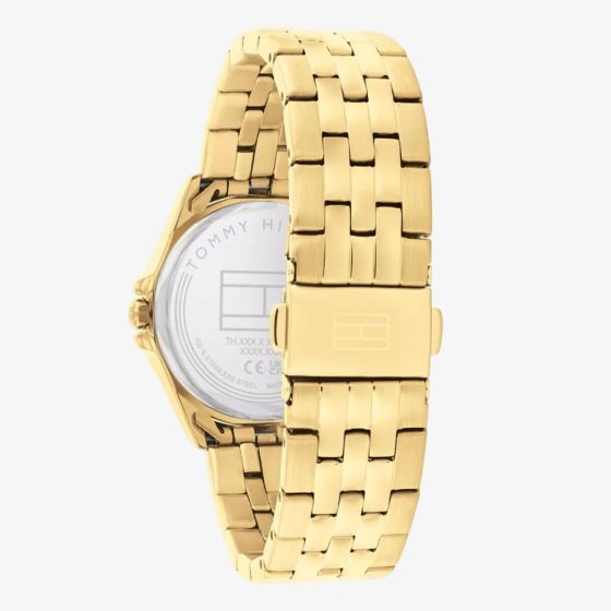 Tommy Hilfiger Ladies Jade Green Dial Bracelet Watch Gold Plated