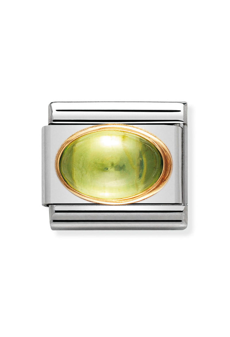 Nomination Composable Classic Link Oval Peridot 18ct Gold