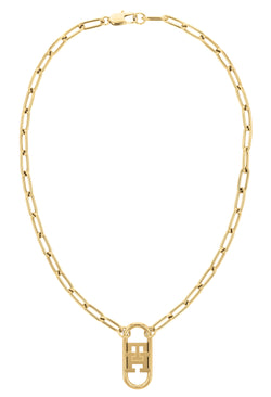 Tommy Hilfiger Monogram Necklace Gold Plated *