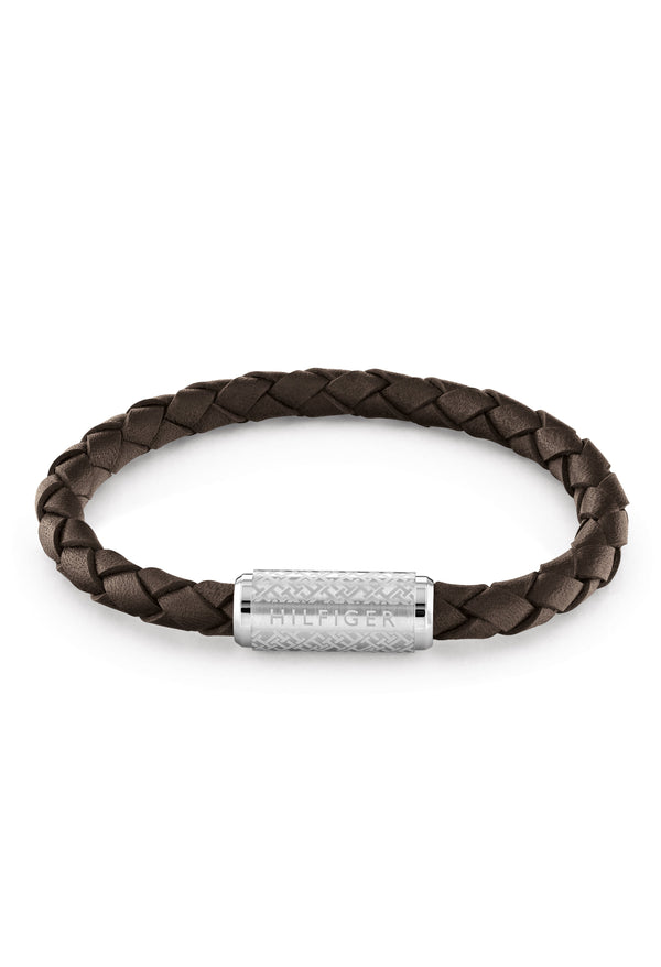 Tommy Hilfiger Gents Brown Explore The Braid Stainless Steel Bracelet *