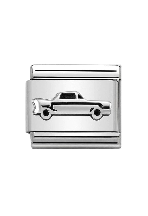 Nomination Composable Classic OXIDIZED SYMBOLS VINTAGE CAR in Stainless Steel and 925 Sterling Silver