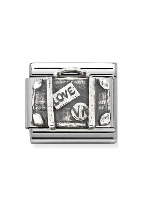 Nomination Composable Classic OXIDIZED SYMBOLS Suitcase in Stainless Steel and 925 Sterling Silver