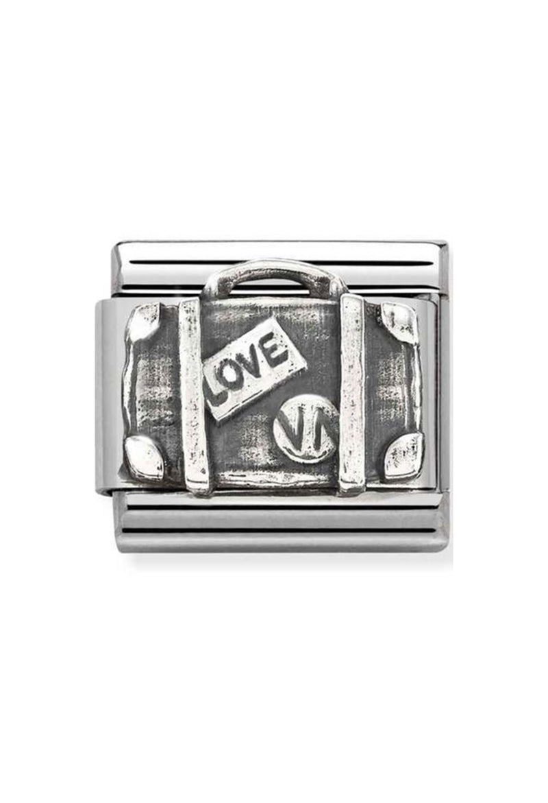 Nomination Composable Classic OXIDIZED SYMBOLS Suitcase in Stainless Steel and 925 Sterling Silver