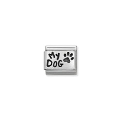 Nomination Composable Classic Link Plates Oxidized My Dog in Silver 925