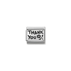Nomination Composable Classic Link Plates Oxidized Thank You in Silver 925