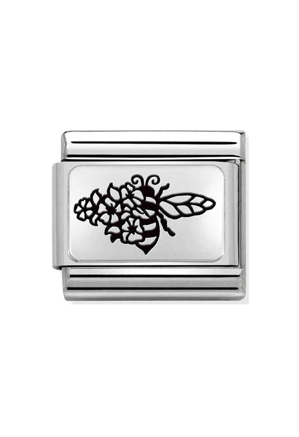 Nomination Composable Classic Link Bee Flowers in Silver *