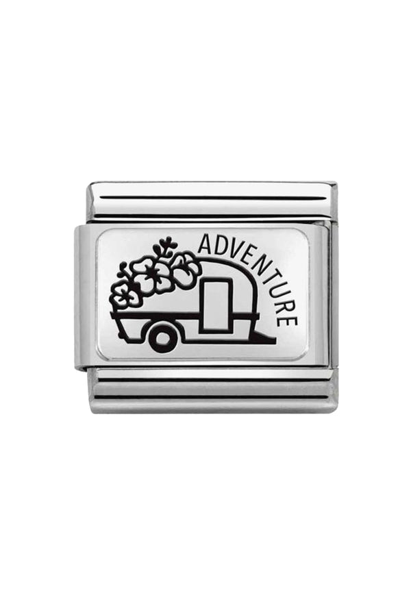 Nomination Composable Classic Link Caravan Flowers in Silver *