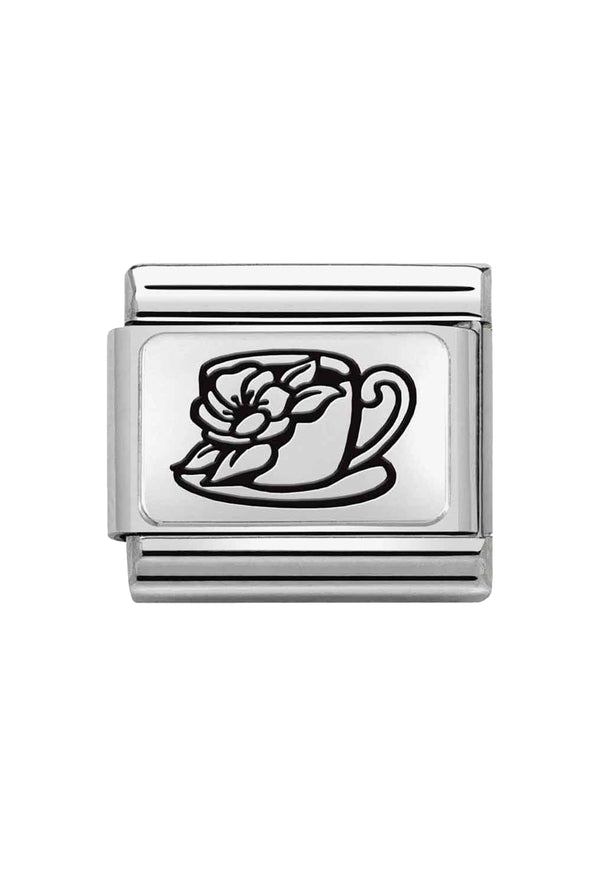 Nomination Composable Classic Link Cup Flowers in Silver *